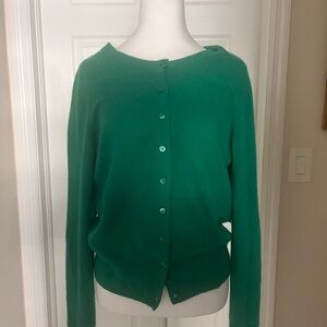 Only Mine Vibrant Green Women's Cashmere Cardigan size XL